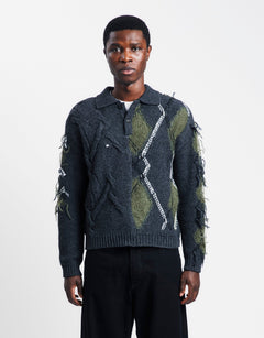 Andersson Bell Argyle Fisherman Polo Sweater | Rezet Store