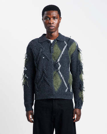 Andersson Bell Argyle Fisherman Polo Sweater | Rezet Store