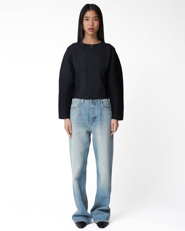 Amomento Rounded Zip - Up Cardigan - Rezetstore
