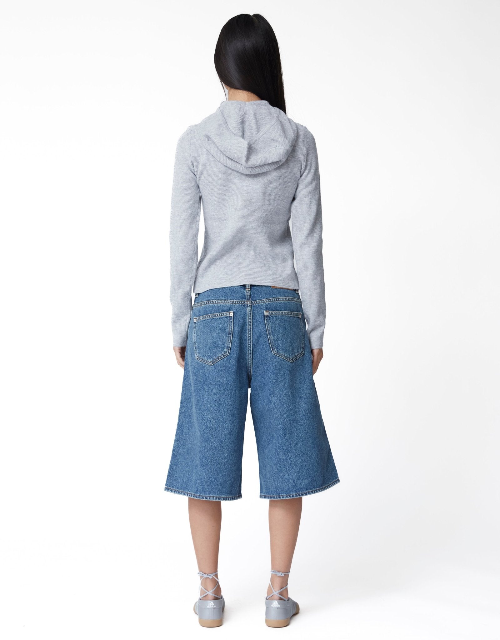 oval square Edie Denim Shorts - Rezetstore