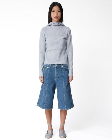 oval square Edie Denim Shorts - Rezetstore