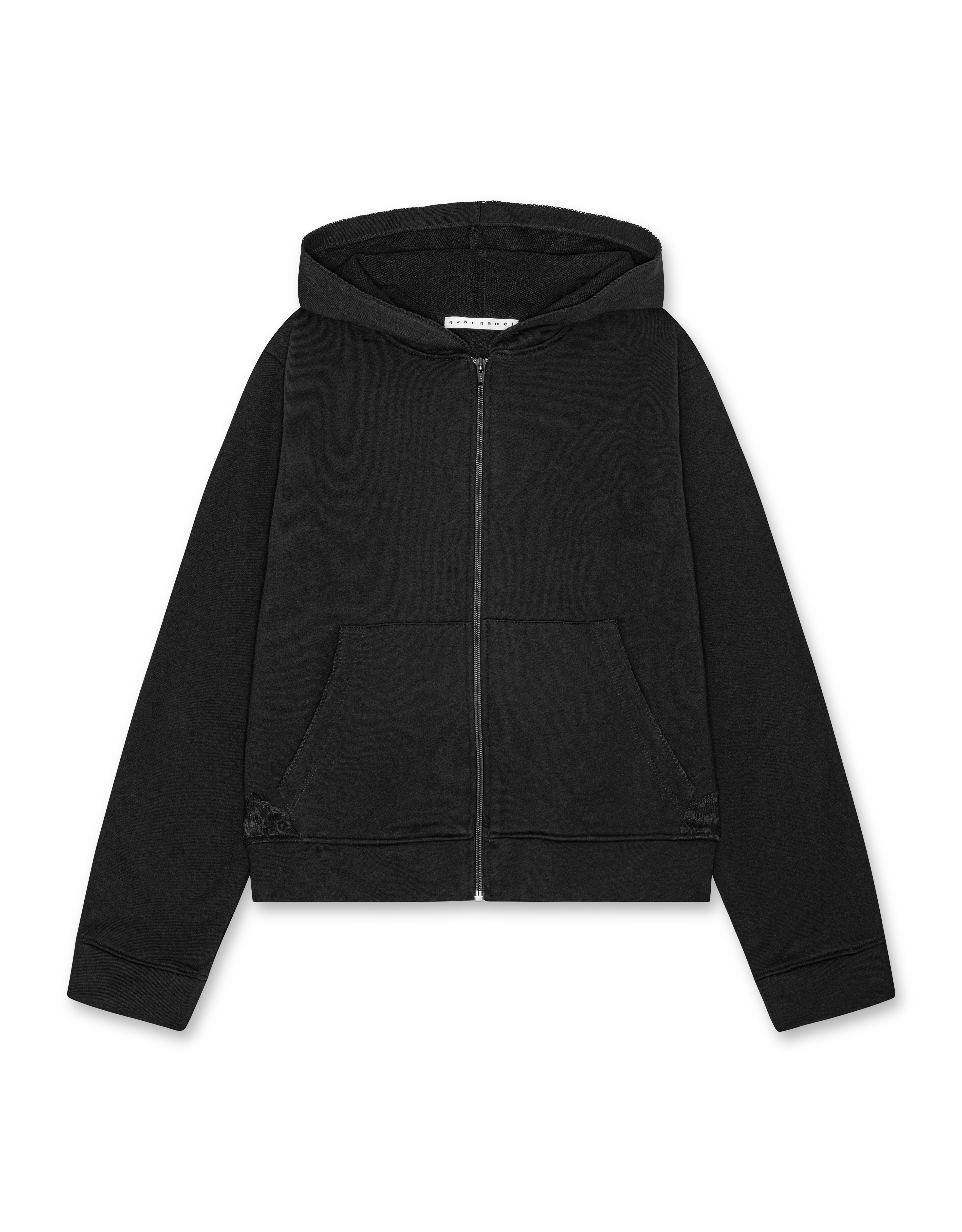 Lace zip-up hoodie