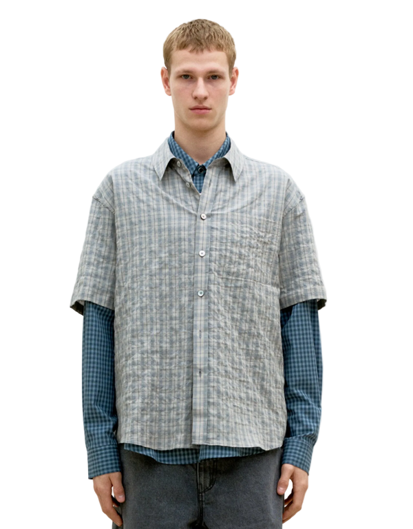 Alternative Wrinkle Check Half Shirt