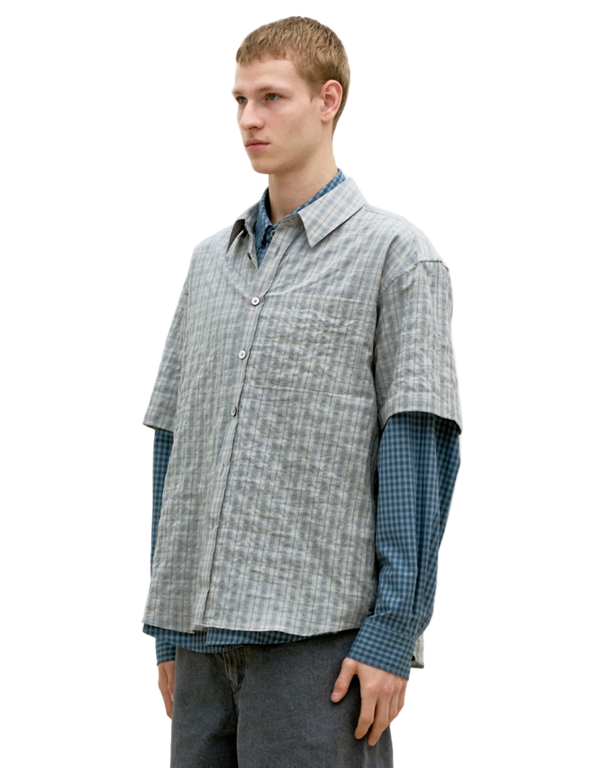 Alternative Wrinkle Check Half Shirt