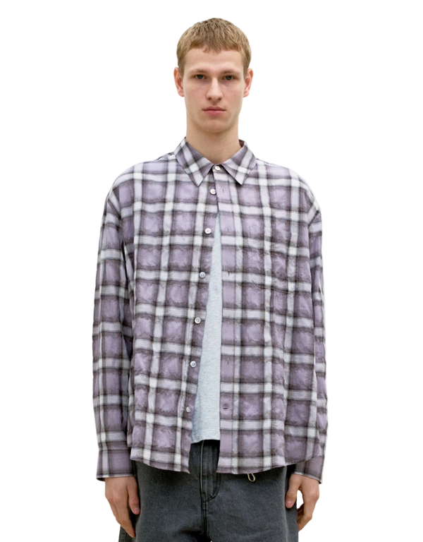 Seersucker Ombre Checkered Shirt