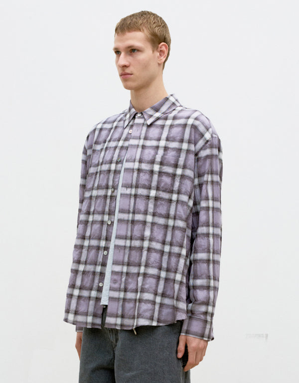 Seersucker Ombre Checkered Shirt
