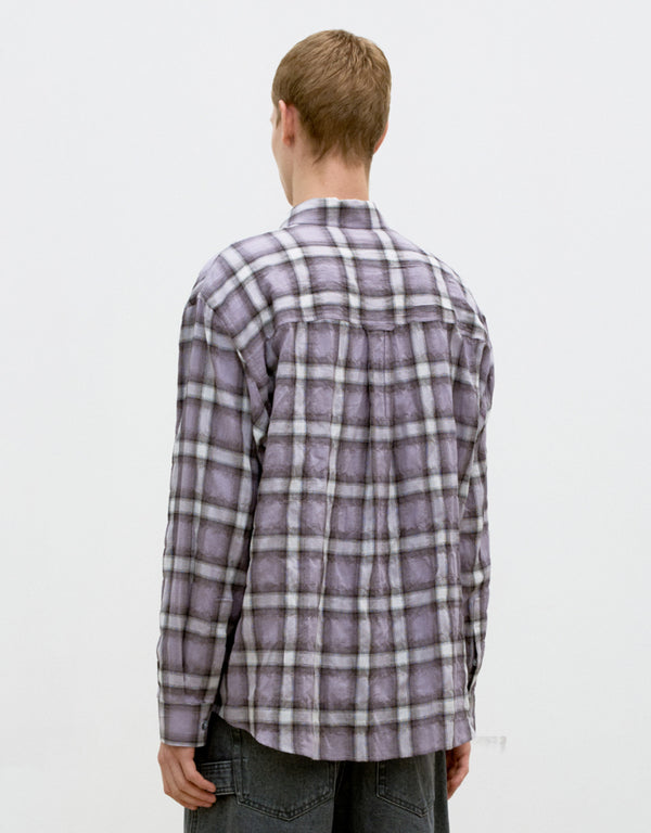 Seersucker Ombre Checkered Shirt