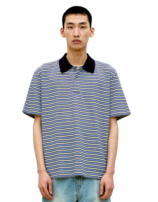 Multi-Pin Stripe Polo Shirt