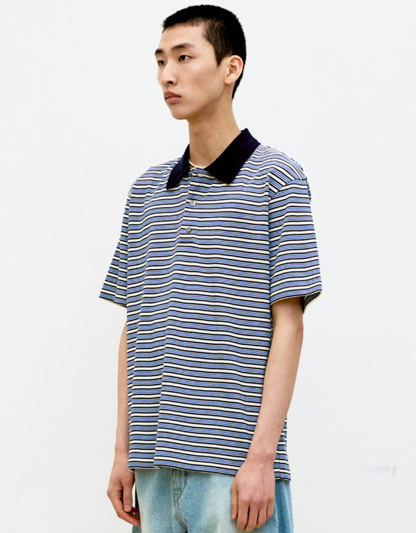 Multi-Pin Stripe Polo Shirt