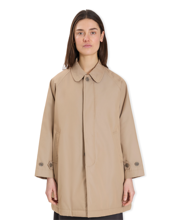 Cotton Polyester Chambray Soutien Collar Coat