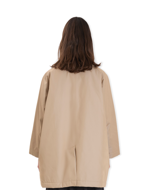 Cotton Polyester Chambray Soutien Collar Coat