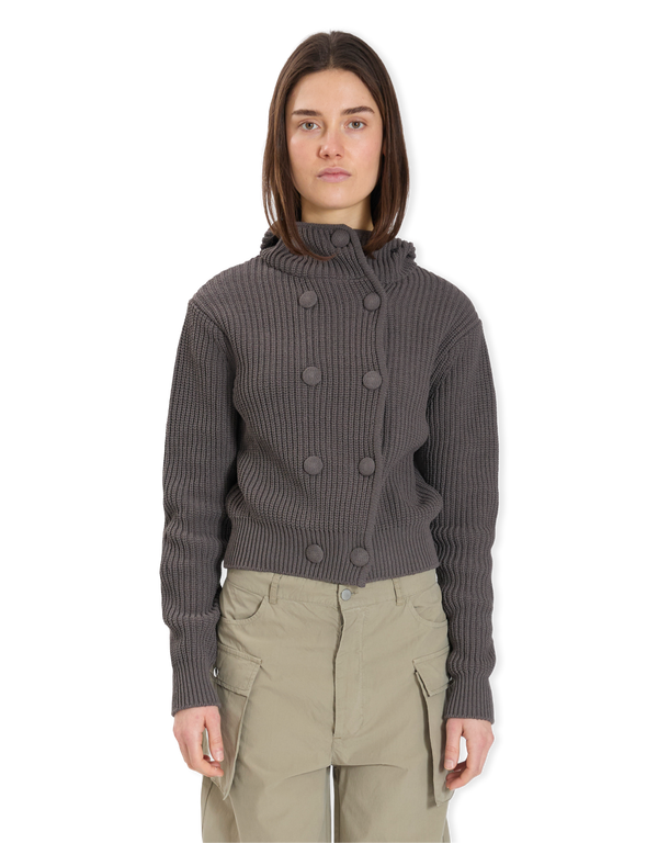 Hooded Button Cardigan