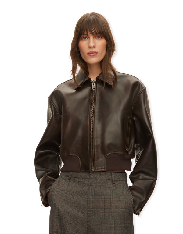 Marilyn Leather Bomber Jacket