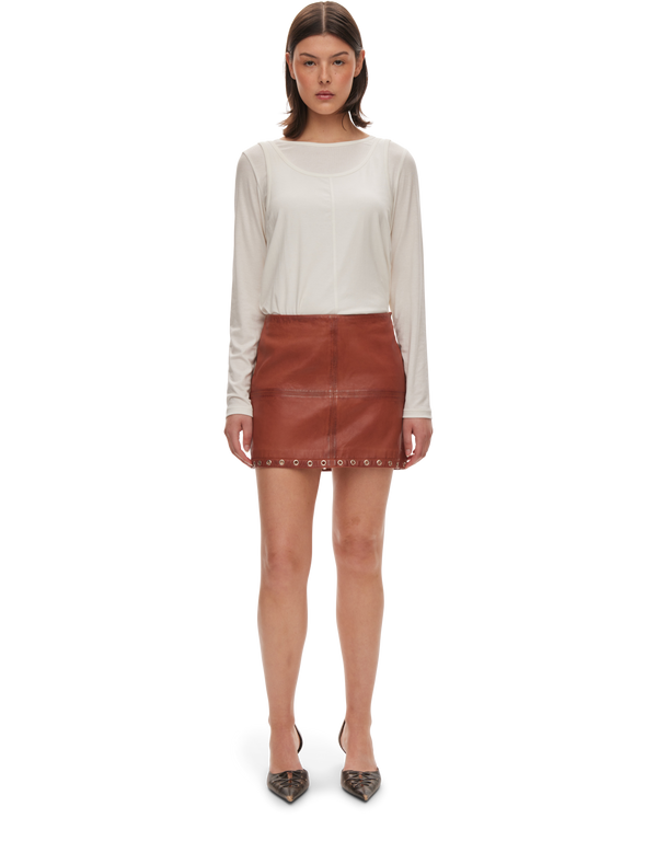 Eye Leather Skirt