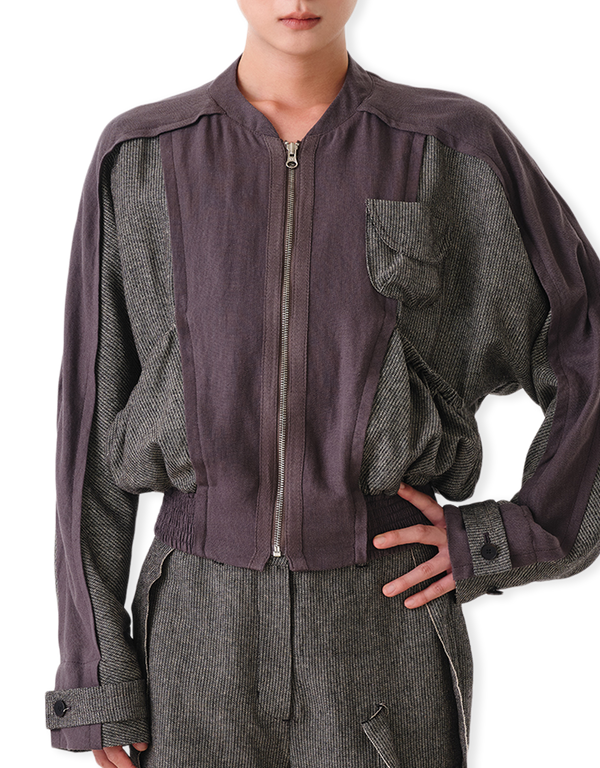 Linen Paneled Bomber