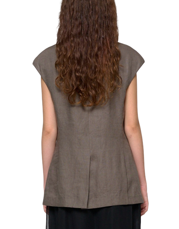 Linen Curved Vest