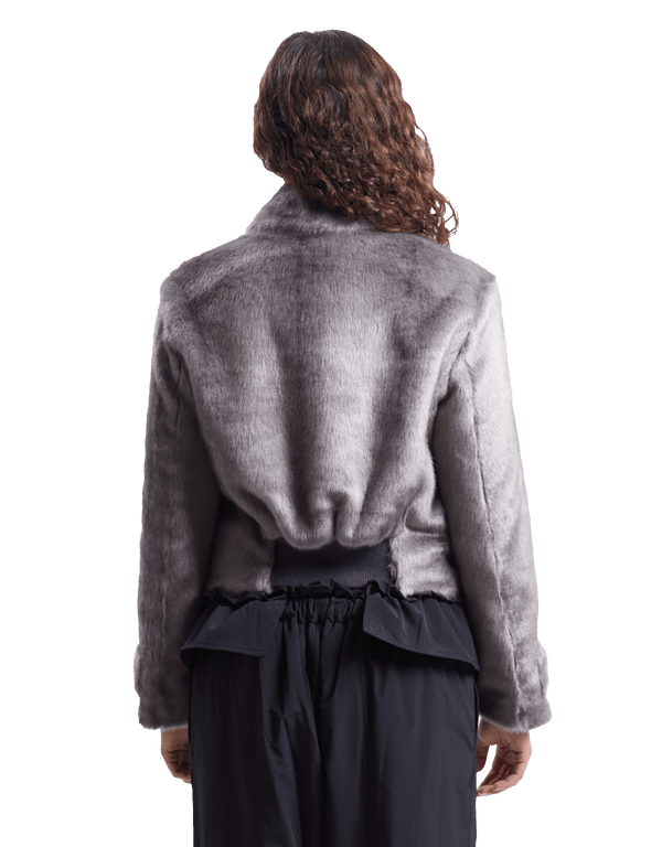 Faux Fur Tab Toggle Jacket