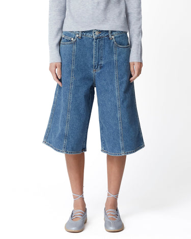 oval square Edie Denim Shorts - Rezetstore