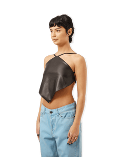 Mina Imitation Leather Top